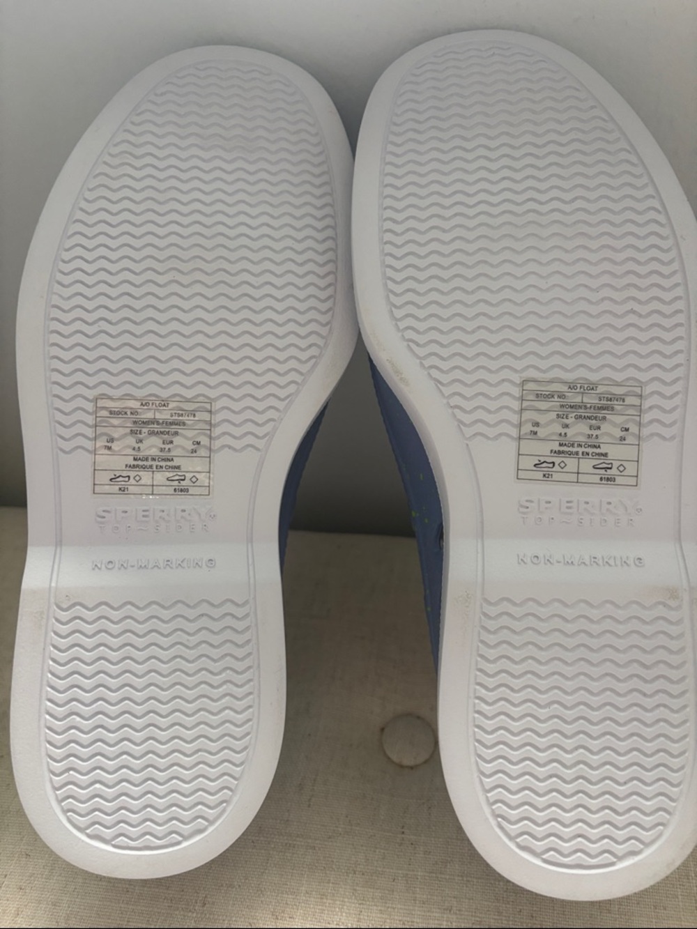 NWOT Sperry Authentic Women's  Slip-On Boat Shoes w/Lime Speckles; Sz: 7 - Picture 10 of 10